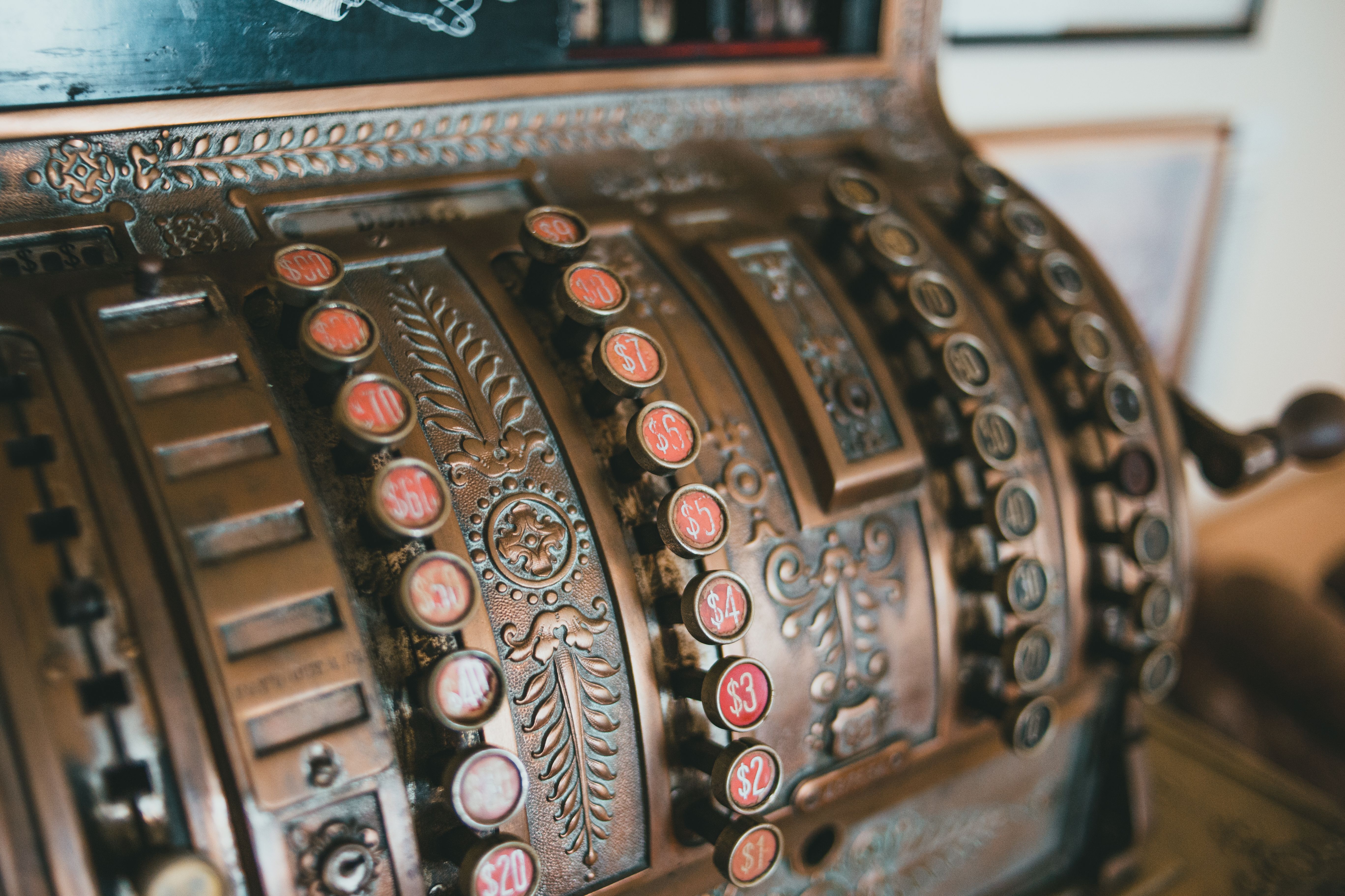 Antique cash register — your own banking system